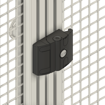 50-300-3 MODULAR SOLUTIONS DOOR PART<BR>COMPACT SLAM LATCH, BLACK POWDER COAT, LOCKING KEY 1333 W/HARDWARE
